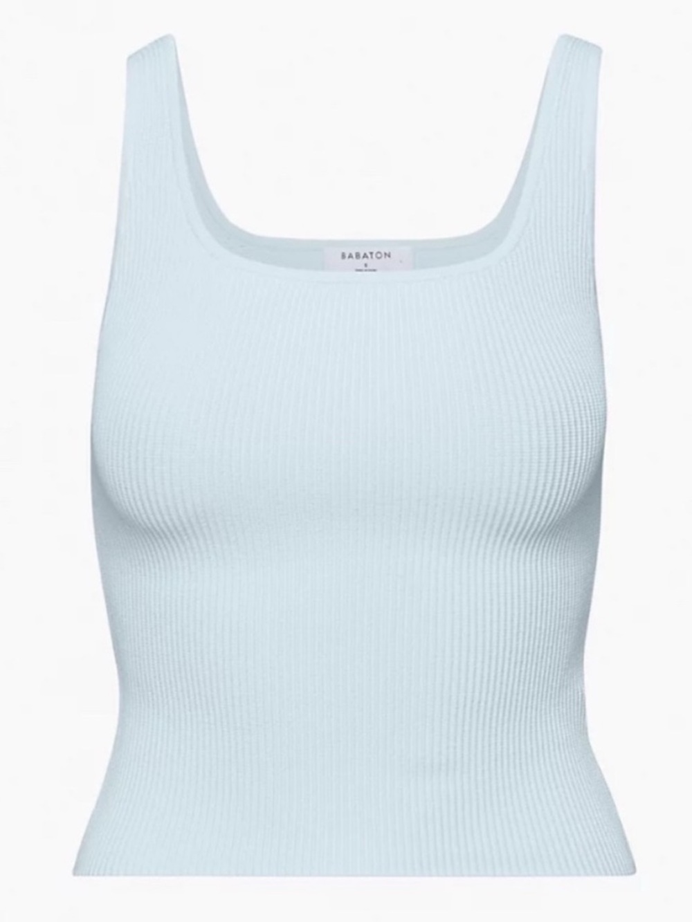Aritzia Babaton Pale Blue Sculpt Knit Square-Neck Tank